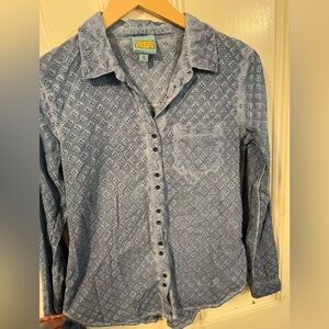 Denim eyelet chambray shirt